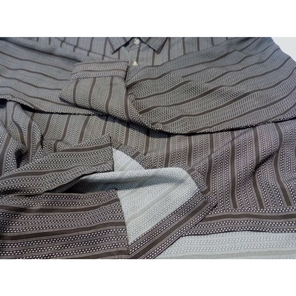 Vintage Gachu Men Shirt Large L Long Sleeve Disco Y2K Brown Button Up - Picture 7 of 11